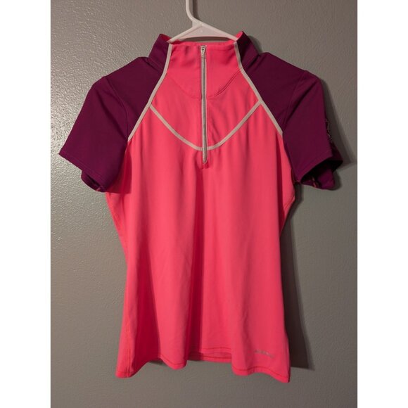 Annika Cutter & Buck 2018 PGA Bellerive Pink Purple DryTec Mock Neck Golf Top XS - Picture 1 of 6